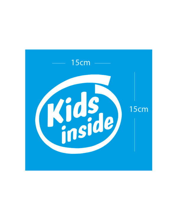 Σήμα Baby on Board με Αυτοκόλλητο Kids Inside Λευκό - Image 2