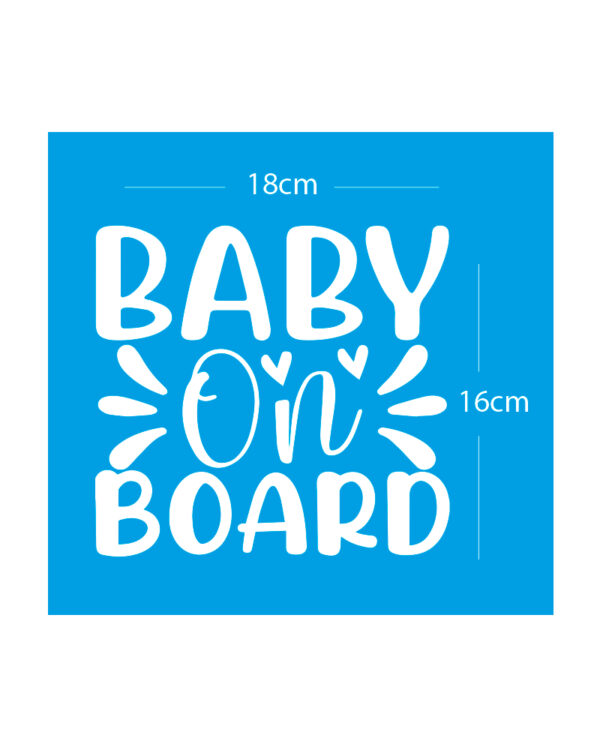 Σήμα Baby on Board με Αυτοκόλλητο Λευκό - Image 2