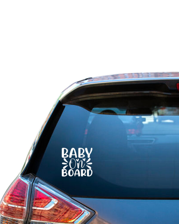 Σήμα Baby on Board με Αυτοκόλλητο Λευκό - Image 1