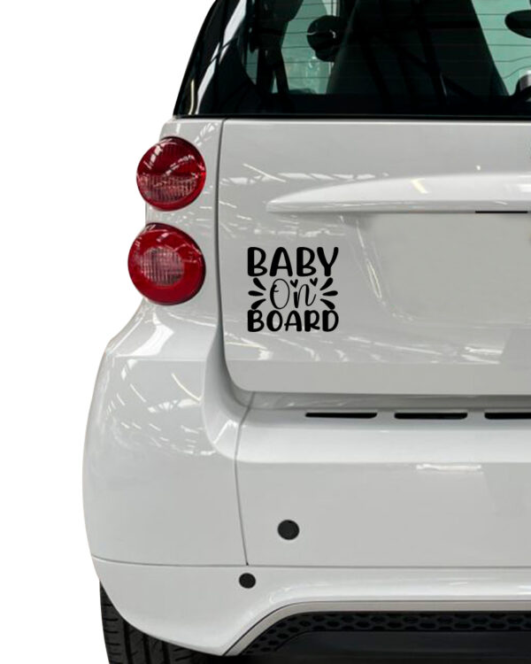 Σήμα Baby on Board με Αυτοκόλλητο Μαύρο - Image 1