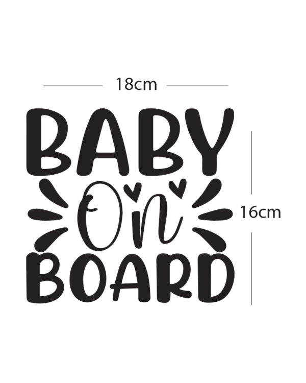 Σήμα Baby on Board με Αυτοκόλλητο Μαύρο - Image 2
