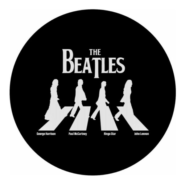 The Beatles, Abbey Road, Mousepad Μαύρο Στρογγυλό 20cm - Image 1