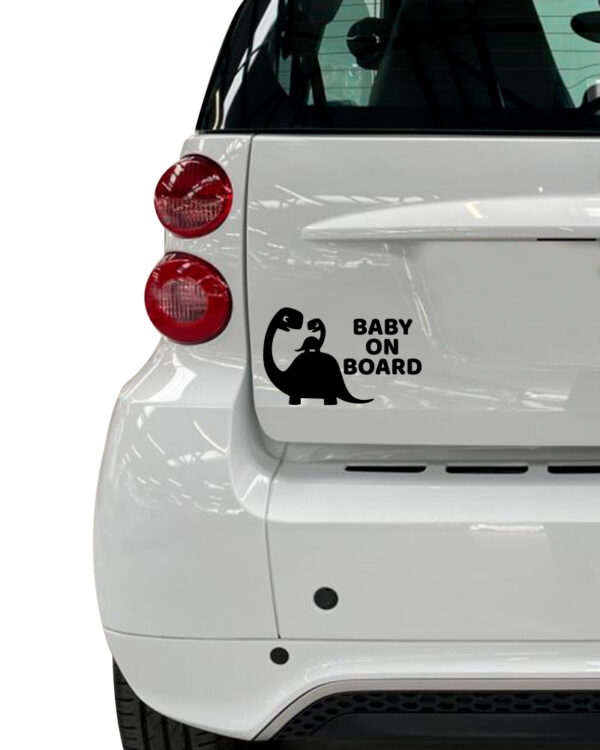 Σήμα Baby on Board με Αυτοκόλλητο Δεινόσαυρος Μαύρο - Image 1