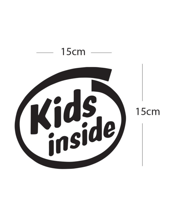 Σήμα Baby on Board με Αυτοκόλλητο Kids Inside Μαύρο - Image 2