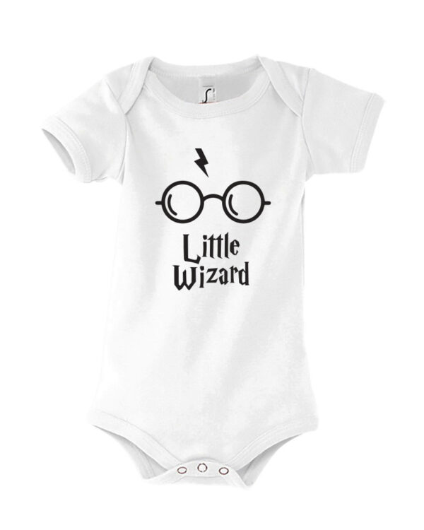 Printitup Φορμάκι μωρουδιακό κοντομάνικο Little Wizzard Λευκό - Image 1