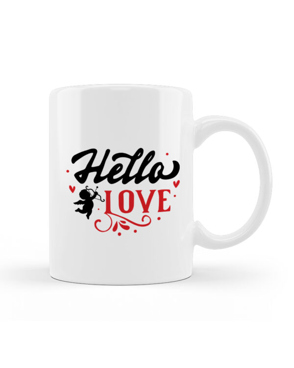 Κούπα Κεραμική Λευκή Valentines Day Hello Love 330ml - Image 1