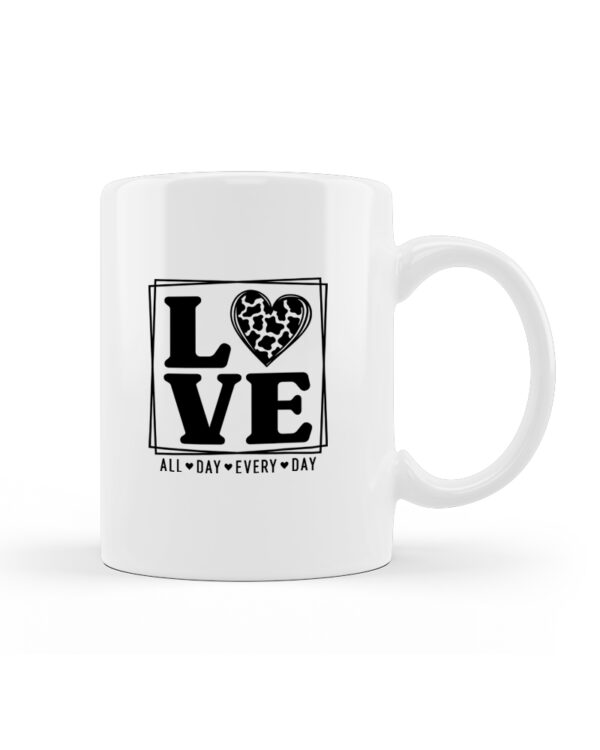 Κούπα Κεραμική Λευκή Valentines Day Love All Day Every Day 330ml - Image 1