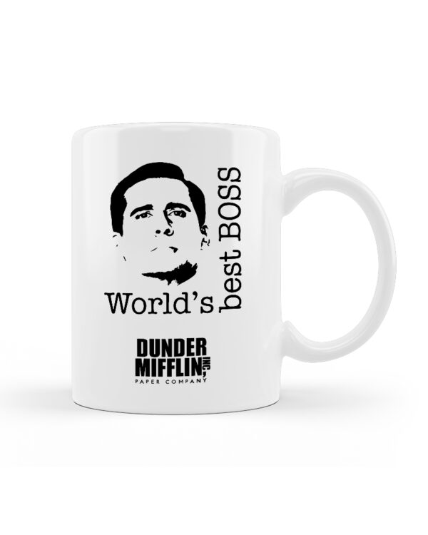 Κούπα Κεραμική Λευκή The office best boss 330ml - Image 1
