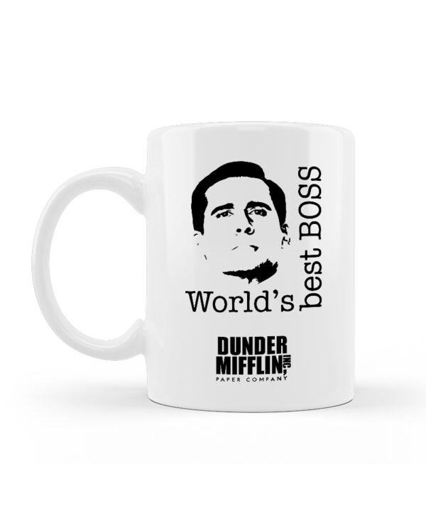 Κούπα Κεραμική Λευκή The office best boss 330ml - Image 2