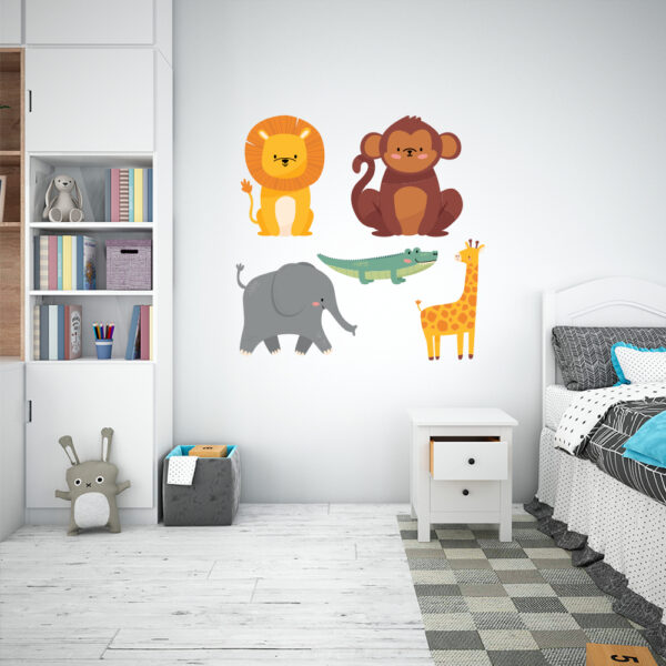 Παιδικό Διακοσμητικό Αυτοκόλλητο Ζωάκια 5τμχ - Image 1