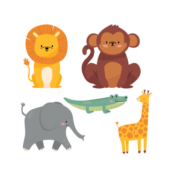 Παιδικό Διακοσμητικό Αυτοκόλλητο Ζωάκια 5τμχ - Image 2