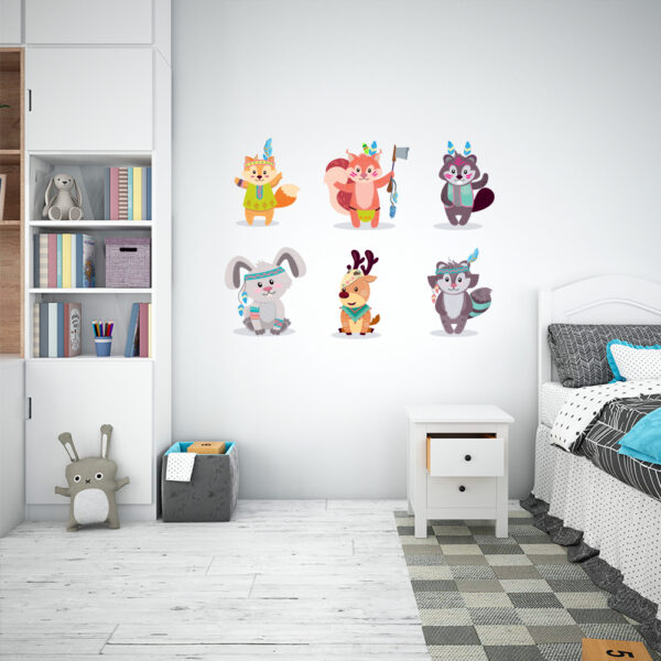 Παιδικό Διακοσμητικό Αυτοκόλλητο Ζωάκια 6τμχ - Image 1