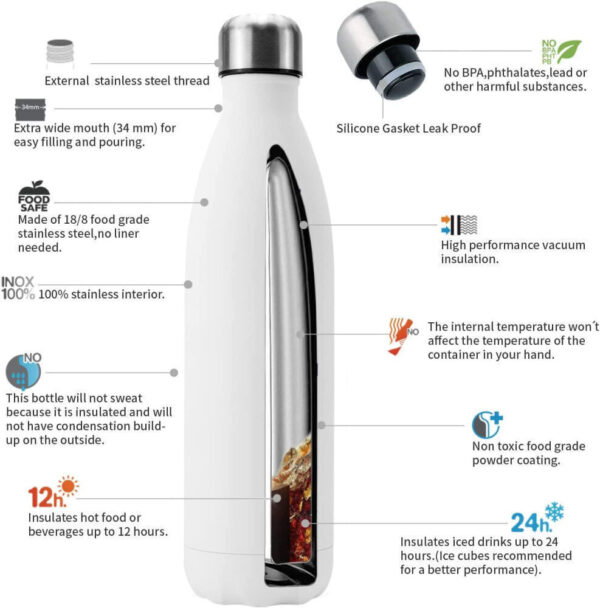 Μπουκάλι θερμός Λευκό Suzuki 500ml - Image 4