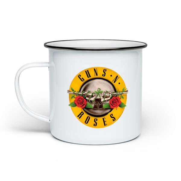 Κούπα Μεταλλική Εμαγιέ Λευκή Gun's and Roses 355ml - Image 2